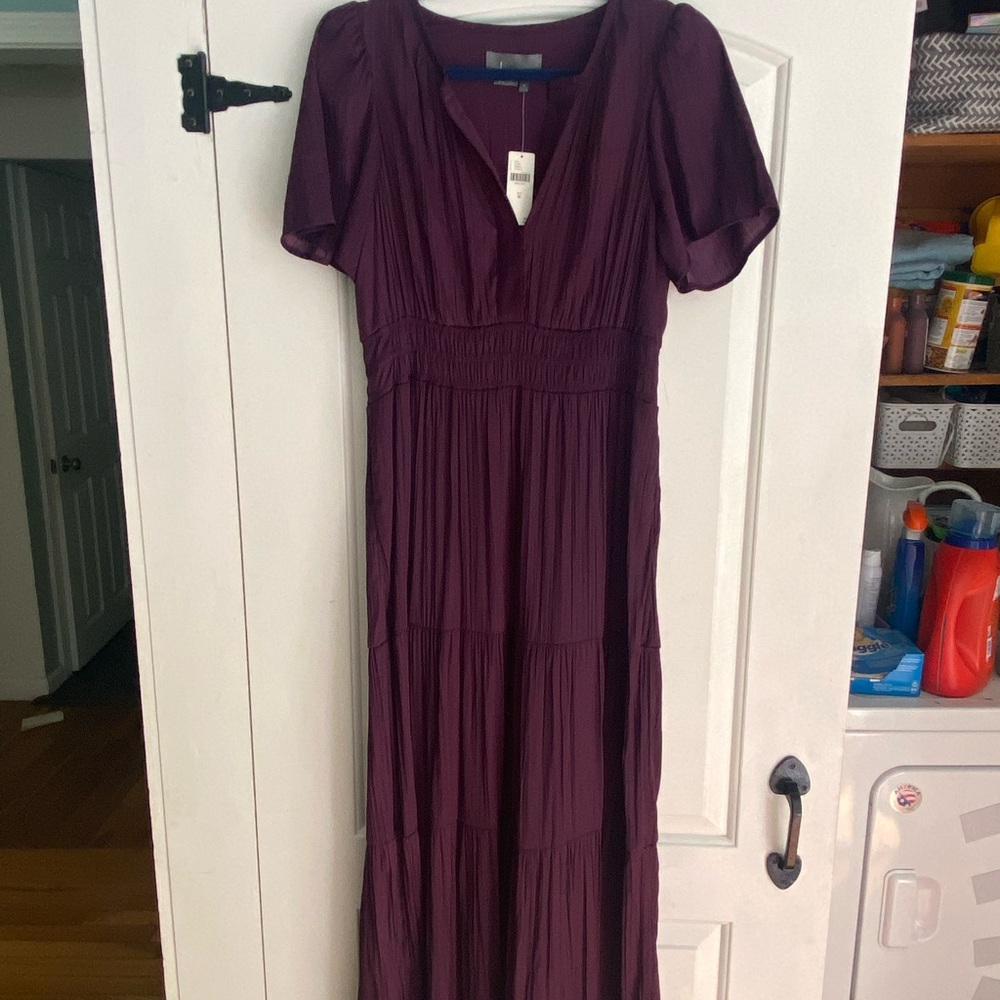 Anthropologie Eggplant Somerset Maxi Dress